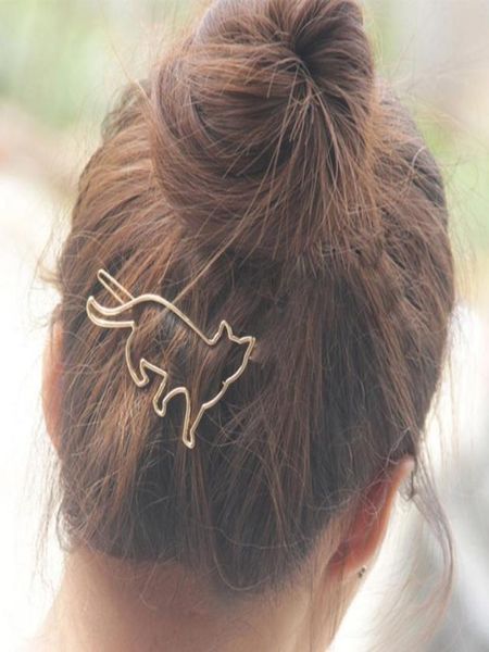 Arrivée Lovely Silver Gold Cat Shape Femmes Girls Clip Clip Camp Fashion Bijoux Hair Accessoires 4626542