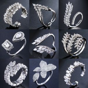Arrivée luxe esthétique mode à la mode or argent couleur ouvert bague réglable pour les femmes mariage cadeau bijoux Z3 220719