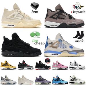 Llegada para hombre Zapatos de baloncesto Jumpman 4 4S IV Black Cat Taupe Haze Sail White Oreo Off Hombres Mujeres Jorda Jorden Zapatillas de deporte con