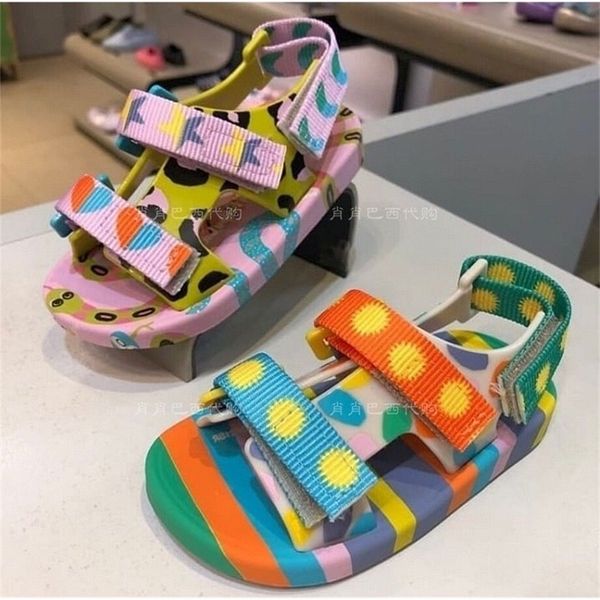 Llegada Mini Melissa Sandalias para niños Zapatos de playa para niños Zapatos de gelatina de moda para niñas y niños grandes HMI083 220606