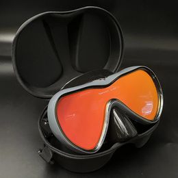 Arrivée miroir Len lunettes de plongée sous-marine Protection UV haute définition grande vue masque de natation avec boîte à fermeture éclair noire 240321