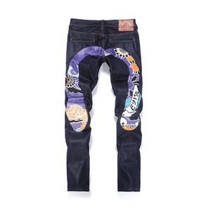 Aankomst trend mode mannen broek jeans rechte print patroon topkwaliteit HIP HOP Heren broek 6203 210723
