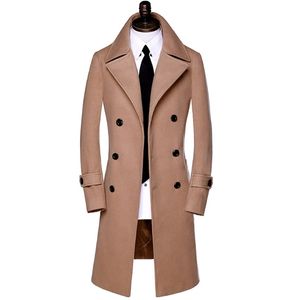 Aankomst winter wollen jas heren slanke overjas mode thermische hoogwaardige trench bovenkleding bovenkleding plus size s- 7xl 8xl 9xl10xl 240423