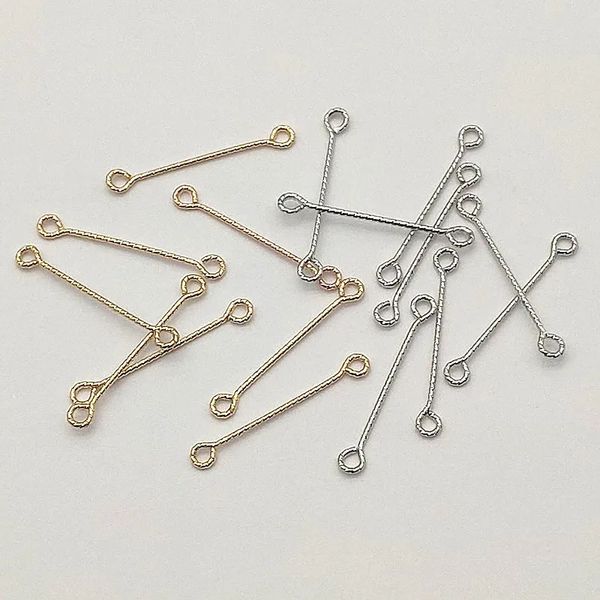 Llegada 27x3,5 mm, 200 Uds., colgantes de latón, conectores en forma de I para piezas hechas a mano/collar/pendientes, accesorios de joyería, componentes 240327