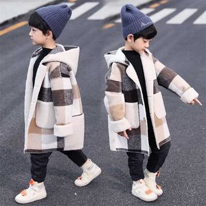 Arrivées Automne Hiver Garçons Hoodies Manteau Pour 2-13 Ans Toddler Enfants À Manches Longues Plaid Casual Tops Outwear Manteaux Deux Couleurs 211011