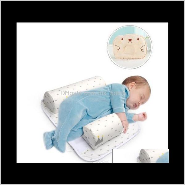 Arrivées bébé infantile né sommeil positionneur anti-roulis oreiller avec feuille coverpillow 2pcs ensembles pour bébés de 06 mois jshlo oreillers knvhc