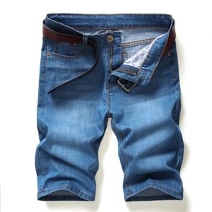 Arrivées Denim jean court pour hommes mince décontracté mode été pantalon élastique droit quotidien mode pantalon 240325