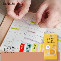 Kanmido – étiquettes autocollantes fluorescentes pelables, marqueur de Type bande, couleur transparente, noyau remplaçable, nouvel arrivage japonais