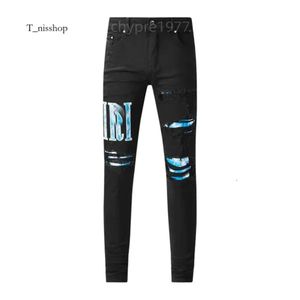 Aankomsten geperforeerde jeans coolgoy fiets mannen mode panty rock revival letter broek 356