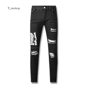 Aankomsten geperforeerde jeans coolgoy fiets mannen mode panty rock revival letter broek 601