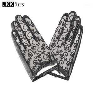 Arrivées femmes printemps automne mode dentelle gants femme véritable peau de mouton cuir mitaines S20301