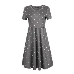 ArrivalShort-sleeve Polka Dots Maternity Nursing Dress 210528