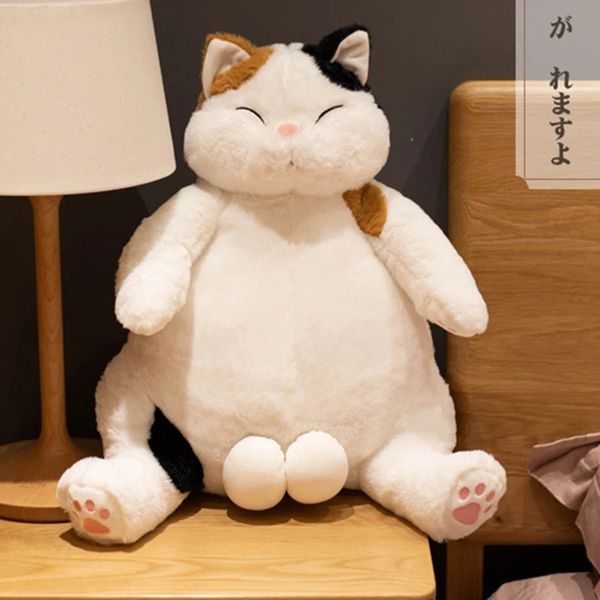 Llega 35/45 cm japonés Kawaii suave gato de peluche juguetes de peluche muñecas de animales regalo para niños encantadores gatos gordos almohada decoración del hogar 240124