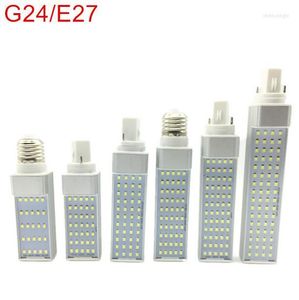 Aangekomen 5W 7W 9W 11W 13W 15W E27 G24 LED MAAR BULB LAMB LICHT SMD 2835 Spotlight 180 graden AC85-265V Horizontale plug