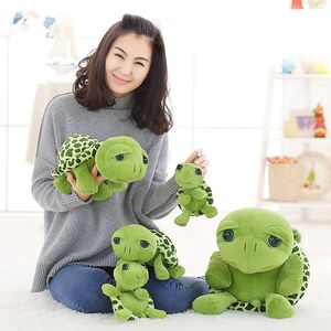 Arrivé dessin animé grands yeux tortue verte en peluche jouet tortue poupées de mariage enfant cadeau coussin anniversaire oreiller taille 240304