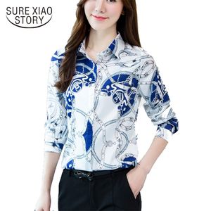 Aangekomen vrouwen Lente Lange Mouwen Blouse Vrouwelijke Dunne Shirt Office Dame Kleding Mode Bottoming Tops D176 30 210506