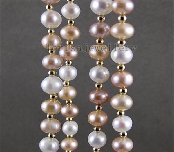 Collar Real de llegada increíble joyería de perlas largas naturales genuinas de agua dulce 120cm cumpleaños boda mujer chica Gift9672890