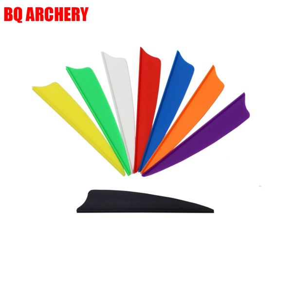 Flèche 100 pcs 1,75 / 2/3/5 pouces Sheild Plastic Feather Arrow Vanes bricolage pour la flèche de carbone Arbre pour la chasse à la chasse au tir à l'arc extérieur