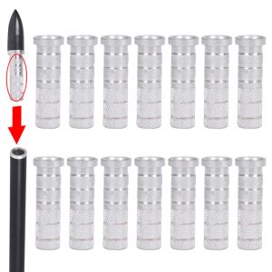 Arrow 100pcs/lote Aleación de aluminio Inserto ajustado para diámetro interno de 6.2 mm Flechas de carbono Fibra de tiro con arco para disparos de caza