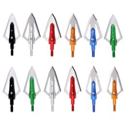 Arrow 12pcs Tête de flèche Chasse Broadhead Steel inoxydable 2 lame 100 grain pour arbores arbalète extérieur arbalète