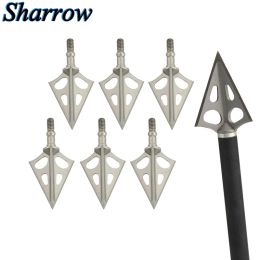 Arrow 6 / 12pcs archerie archerie à large tête de flèche flèche pointe pointe pointe de tête trois lames en acier inoxydable extérieur de chasse aux flèches accessoires