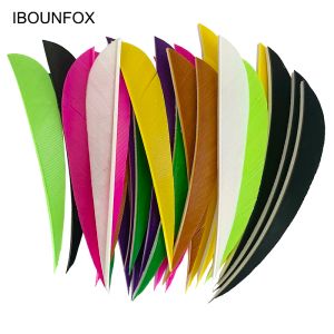 Flèche ibounfox 4 pouces de tir à l'arc de la flèche flèche fletching 50pcs / lot de dinde de dinde aubes pour plumes de dinde pour les arbres de flèche en bambou en bois de carbone