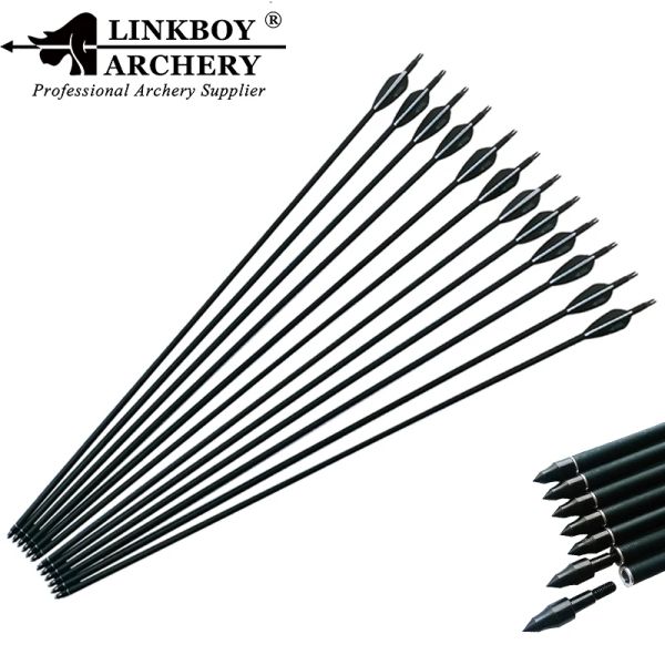 Flecha Linkboy Archery Mix Ejes de flecha de carbono 28/30 pulgadas 600 ID6.2 mm 90 COMPUESTO DE PUNTO DE GRANO RECURVE ARCHO Longbow Hunting