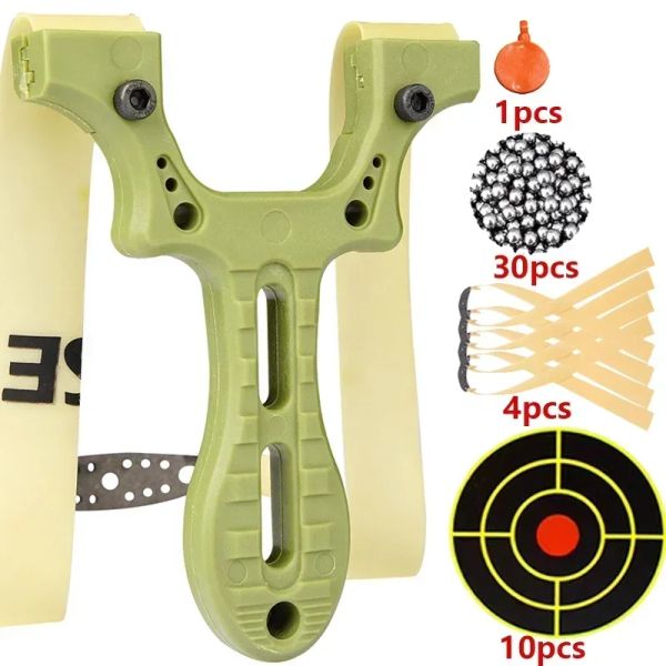 Arrow Quick Press Shooting Resin Slingshot Outdoor Hunting Flat Rubber Band Slingshot Steel Ball Target Paper Training Package