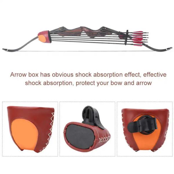 Arrow Quiver Holder 2 tailles 6 Arrows Archonnerie Box de rangement de carbrassement accessoire en cuir en cuir EVA Rubber pour rage de chasse extérieur recourbé