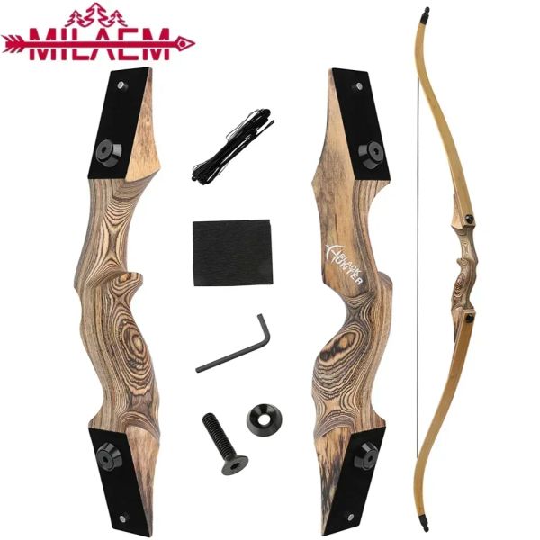 Arrow Recurve Bow 60inch 2060lbs Arcs archerie Bow Bow Bamboo Core Limb Split Takedown R / L Accessoires de chasse sportives extérieurs