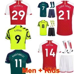 Arsen Hommes Enfants 7 SAKA Soccer Jersey 23/24 Club Team 8 ODEGAARD 14 NKETIAH 21 VIEIRA 11 MARTINELLI 9 JESUS 6 GABRIEL 2 SALIBA 29 HAVERTZ 4 BLANC 41 RICE Kits de maillots de football