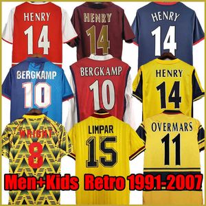 Arsen Retro Soccer Jersey HENRY HIGHBURY Home Away Manches longues Chemises de football BERGKAMP VIEIRA REYES ADAMS GALLA WRIGHT 91 92 98 99 01 02 04 05 06 07