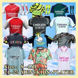 Arsena voetbalshirts Saka Odegaard 23 24 25 Rice Saliba Martinelli Thomas Nicolas Smith Rowe G.Jesus Tierney Smith Rowe 2023 2024 Voetbalshirt Kids Kit Home weg 3rd