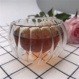 ARSHEN NOUVELLE TECHNOLOGIE 50 ml Double murmure de verre Pumpkin mini boisson à thé parfumé tasses à café