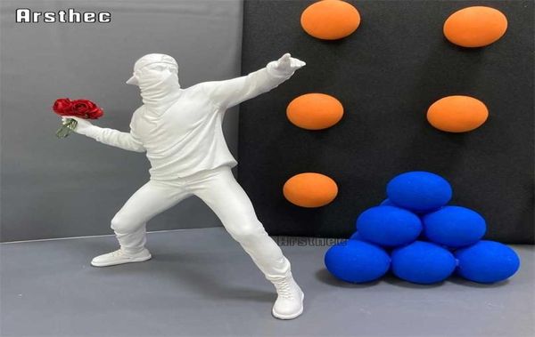 ArstheC Banksy Graffiti Pop Art Statue Figurinas Interior para estética Home Office Room Decor Accesorios Regalo adolescente 2113763234