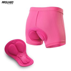 Arsuxeo 3D -gel Gevotte vrouwen fietsen shorts MTB shorts mountain biken fiets ondergoed rijden schokbestendige onderbroek 4 kleuren321e