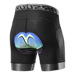Arsuxeo hommes cyclistes shorts de sous-vêtements 5d gel rembourrés à vélo secs à vélo