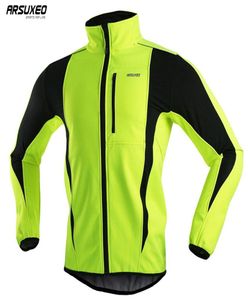 Arsuxeo Men039S Winter Cycling Jacket Fleece Bike Jersey Winddichte waterdichte Soft Shell Coat MTB Bicycle kleding Reflecterend 13214291