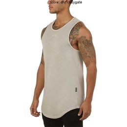 ARSV zomer heren sportvest Amerikaans modemerk wassen grote split body building training tanktop solide kleur mouwloos t-shirt voor mannen g8k0