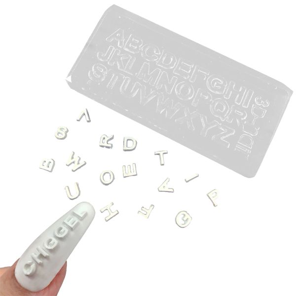 Art 3D Letters Nail Modèle Art Az Epoxy Résine Silicone ACCESSOIRES DE Nail Moule de bijoux Crafts Mini Charmes Transparent Lettre Moule