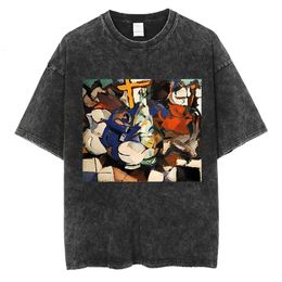 Art Abstract Graphic T-shirt Oil Graffiti-stijl Gedrukt T-shirt met korte mouwen oversized katoenen retro Y2K Heren en dameskleding 240426