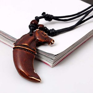 Colliers de chevaux animaux art pendentif pendentif ajusté à longue chaîne de bijoux de mode à la mode