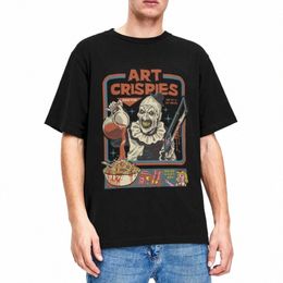 Arte Crispies Terrifier Payaso Camisa Ropa Hombres Mujeres Pure Cott Fi Retro Horror Camiseta Ropa Impresión gráfica 05tN #
