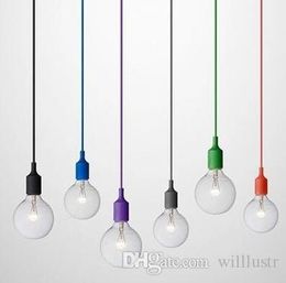 Art Decor Silicona E27 Lámpara colgante Lámpara de techo Portalámparas Iluminación colgante Base de accesorio Zócalo Moderno gel de sílice retro Luz colorida