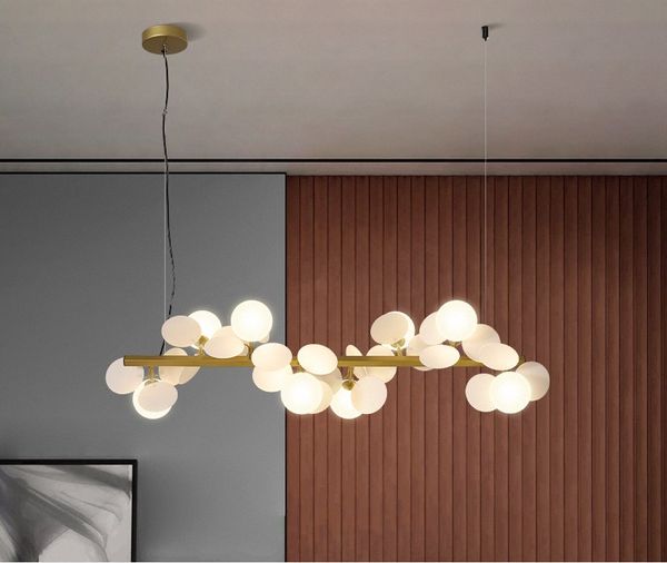 Lampes de lustre de salle à manger conçues par art lustres suspendus au plafond horizontal lumière série de branches de fleurs lampe à suspension d'îlot de cuisine
