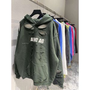 Kunst benadrukte hoodie ins paris zware industrieën vintage heren dames truien trendy en veelzijdig