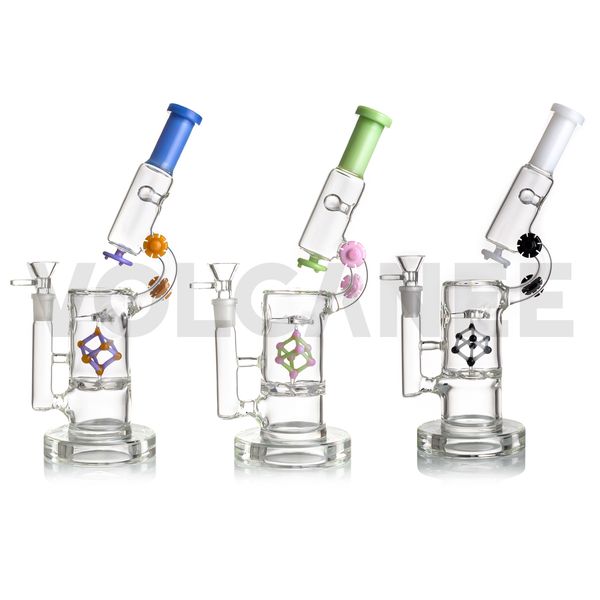 Art Glass Bong 10.6 pulgadas Hookahs Oil Dab Rigs Pipa para fumar 14 mm Tubería de burbujeo conjunta hembra con tazón