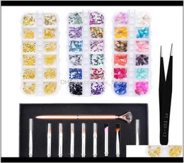 Kits de arte de oro pintura de oro pintadas herramientas de manicura pinchazos de diamantes de diamantes para el salón accesorios de metal de perlas mixtas rv4579229
