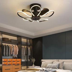 Kunst Led Kroonluchter Hanglamp Plafondventilator Met Licht Slaapkamer Decor Onzichtbare Eetkamer Afstandsbediening Voor Het Leven