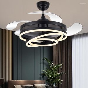 Art Led lustre suspension ventilateur de plafond avec lumière nordique chambre décor Restaurant salle à manger télécommande